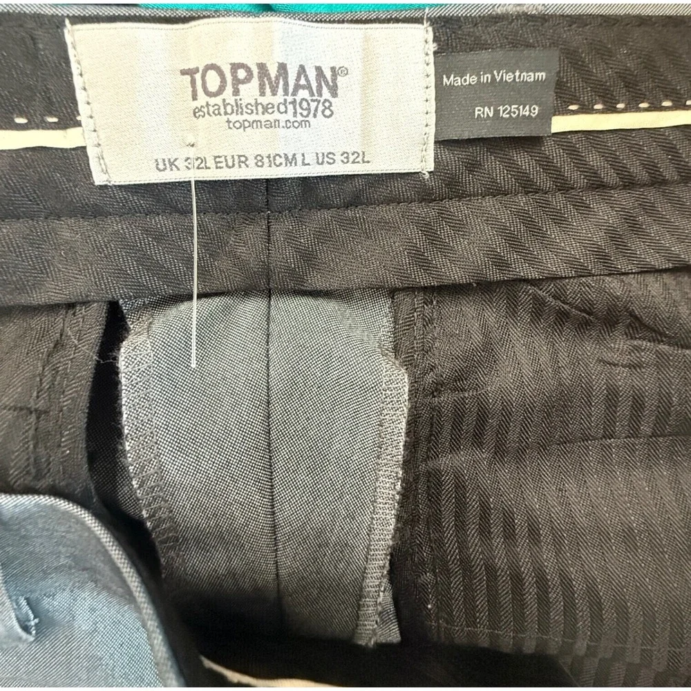 Topman Gray Skinny Dress Pants Mens 32x32 Slim Trousers office travel holiday
